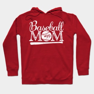 Vintage Baseball Mom #99 Favorite Player Biggest Fan Number Jersey Hoodie